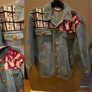 Rare Vintage beaded Cedars Jean jacket